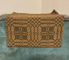 Primitive Coverlet 32 Inch Short Table Runner Mustard/Black