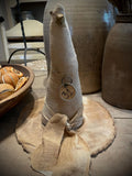 Primitive White Feedsac Witch Hat Shelf Sitter 8x10