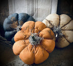Primitive Fall Halloween White Flattie Pumpkin 11x3