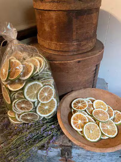 Primitive Dried Lime Slices Bowl Fillers Set of 20 or 50