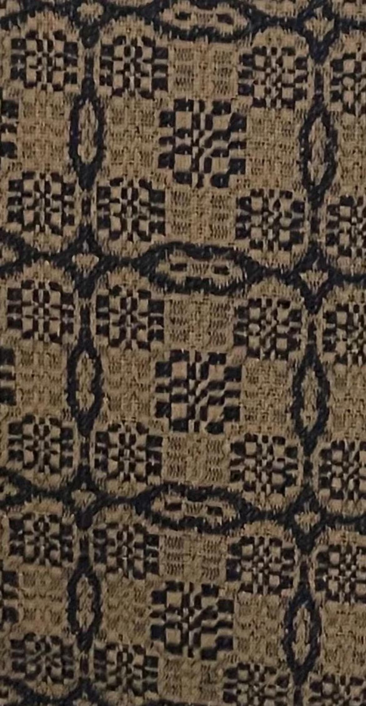 Primitive Coverlet 32 Inch Short Table Runner Blue/Tan