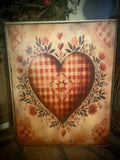 Primitive Valentines Grungy Decorative Canvas Print 8x10