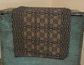 Primitive Coverlet 32 Inch Short Table Runner Blue/Tan