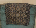 Primitive Coverlet 32 Inch Short Table Runner Blue/Tan