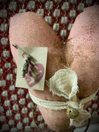Primitive Valentines Heart On Old Rusty Spring Pink 10x5