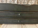 Primitive Wooden Two Drawer Trencher 18x8x8 Country Blue