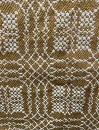 Primitive Coverlet 32 Inch Short Table Runner Mustard/White