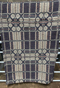 Primitive Coverlet 34 Inch Table Square Blue/Tan/Red