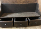 Primitive Wooden Three Drawer Organizer 22x11x8 Black