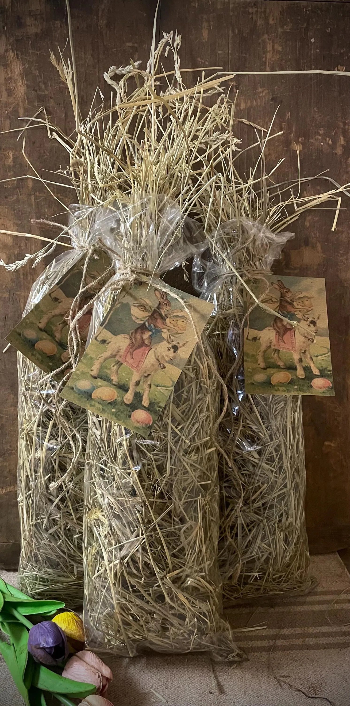 Primitive Easter Grass Bowl Filler 7x18