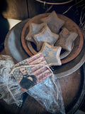 5 Primitive Americana Blackened Wax Star Bowl Fillers 3x3