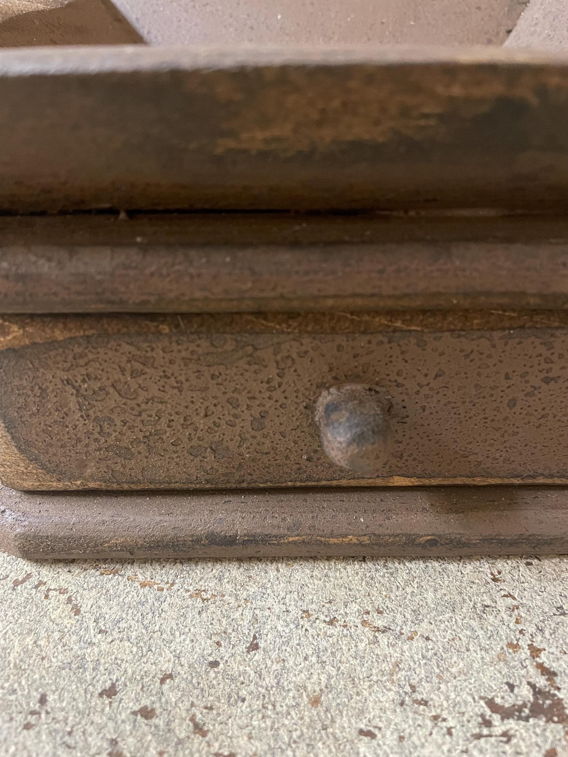 Primitive Wooden Tray with Drawer 8x8x4 Brown Over Black