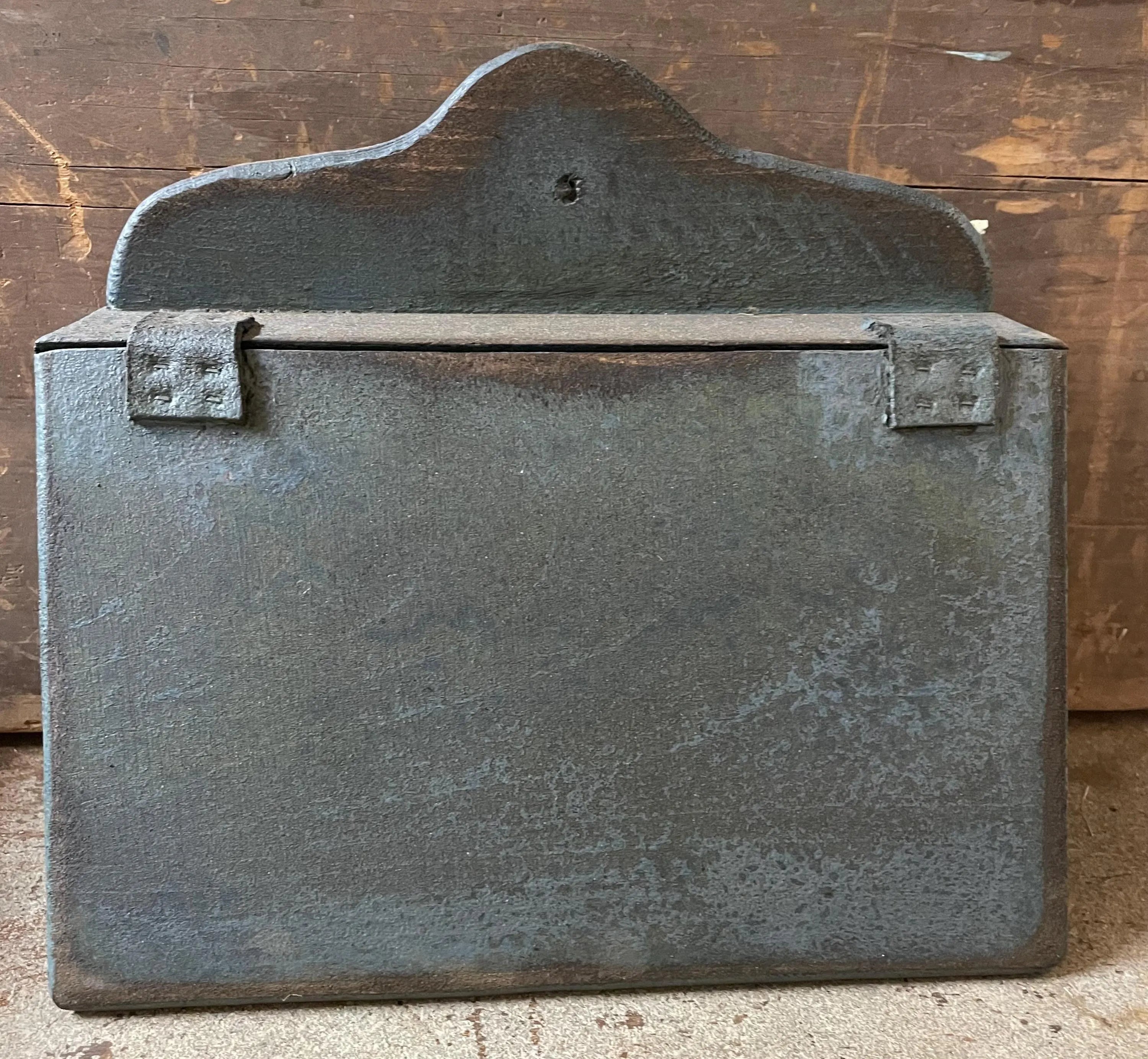 Primitive 10x11x6 Wooden Thermostat Cover Country Blue