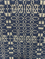 Primitive Coverlet 32 Inch Short Table Runner Blue/Tan