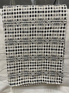 Primitive Coverlet 34 Inch Table Square Black/Tan/White