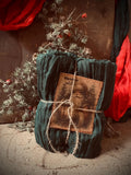 3 Yards of Grungy Stained Primitive Christmas Heavy Cheesecloth For Decorating Green