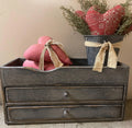Primitive Wooden Two Drawer Trencher 17x8x8 Cobblestone