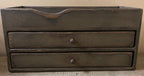 Primitive Wooden Two Drawer Trencher 17x8x8 Pepper Gray