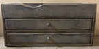 Primitive Wooden Two Drawer Trencher 17x8x8 Cobblestone