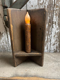 Primitive Corner Sconce With Candle 9x3x4 Brown