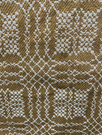 Primitive Coverlet 34 Inch Table Square Mustard/White