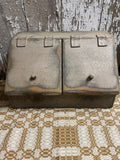 Primitive Wooden Two Bin With Doors 8x15x9 Cobblestone Gray